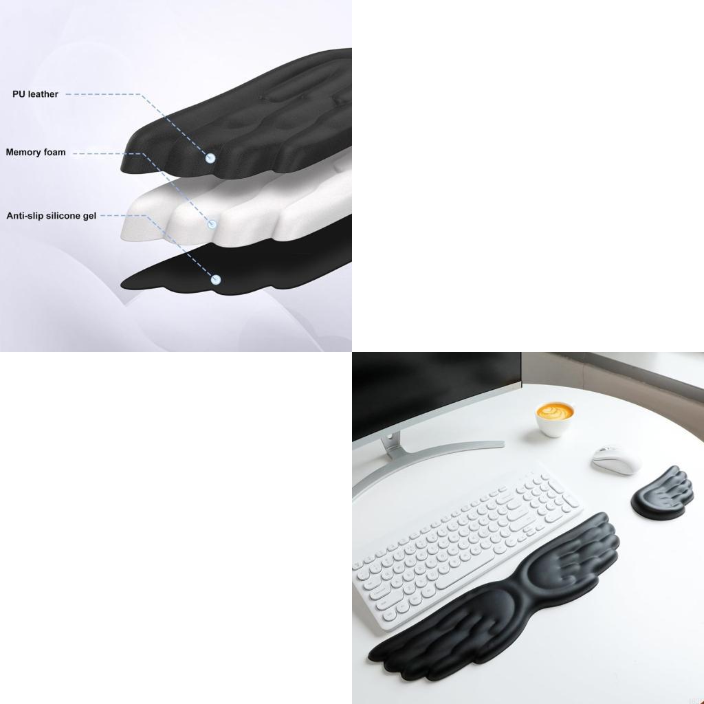 Ergonomic Desk Setup Keyboard - 462E لينة سيليكون الملاك الجناح لوحات
