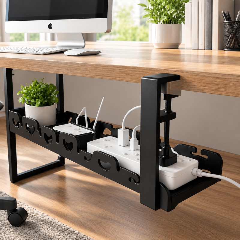 Desk Setup Needs - رف لتخزين الكابلات يوضع على المكتب،