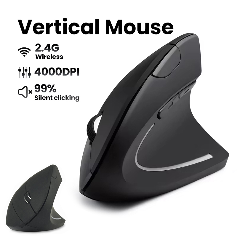 Ergonomic Desk Setup Keyboard - ماوس لاسلكي مريح 1600 نقطة في