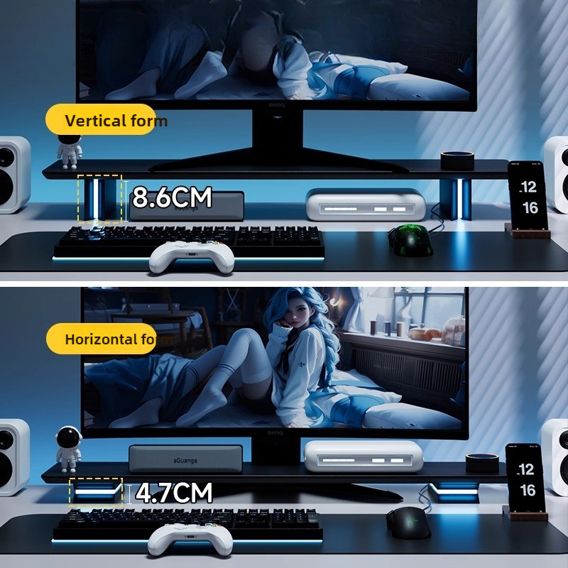 Desk Setup For Laptop And Monitor - حامل شاشة RGB مريح لشاشة الكمبيوتر