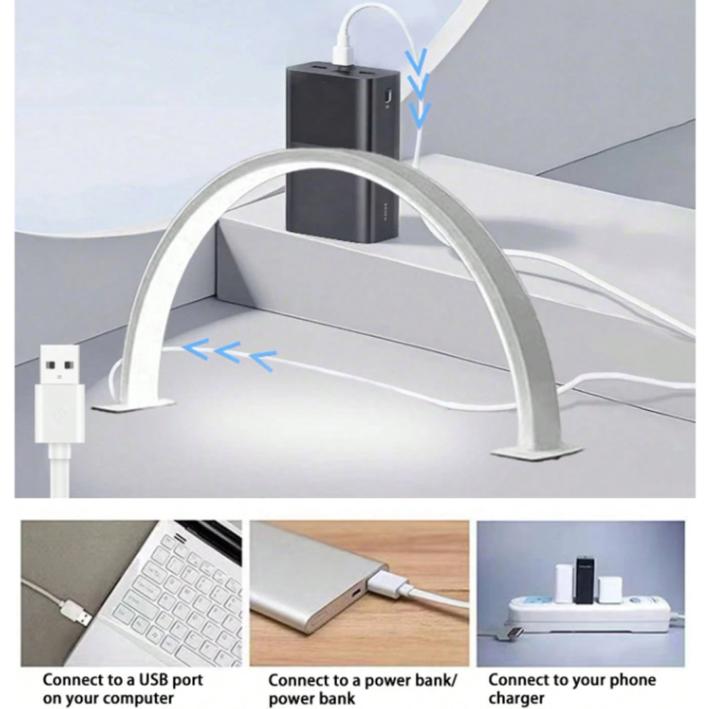 Desk Setup Lamp - مصباح أظافر 40/66 سم، إضاءة LED