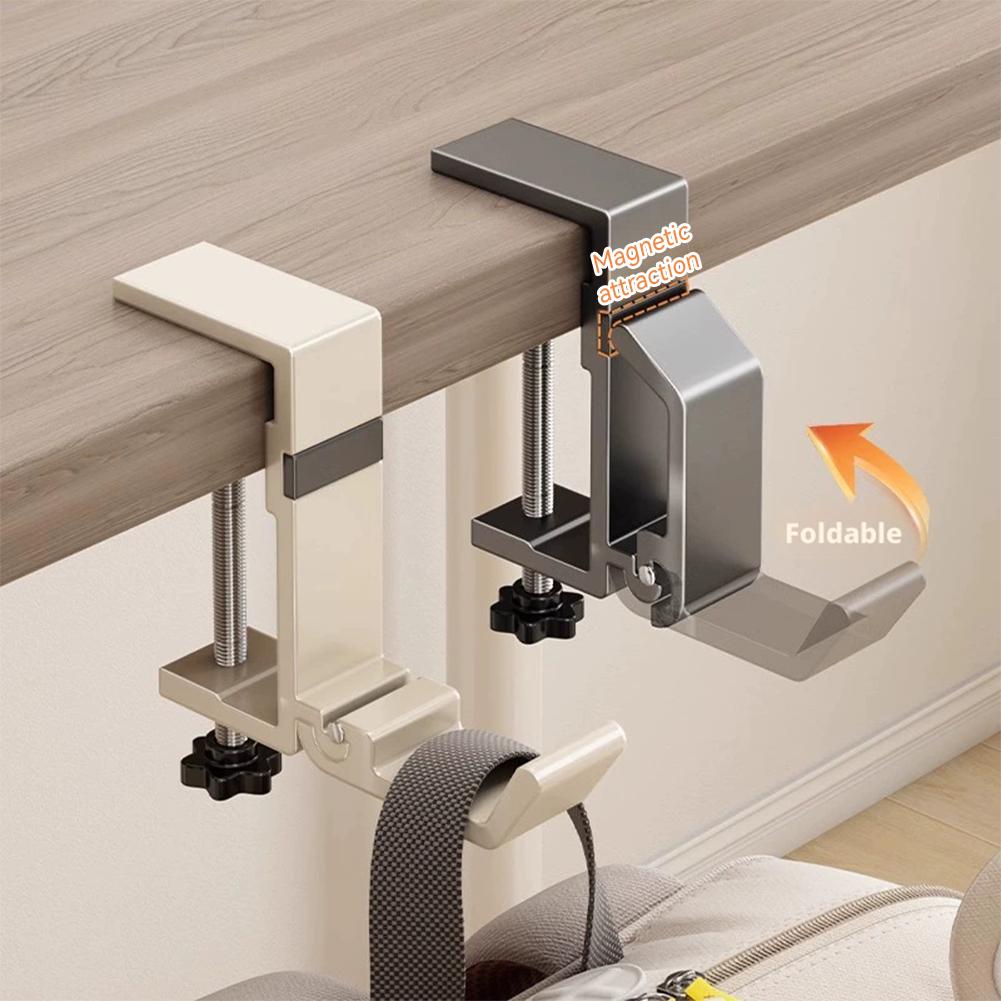 Desk Setup Organizer - خطاف مكتب قابل للطي بدون حفر،