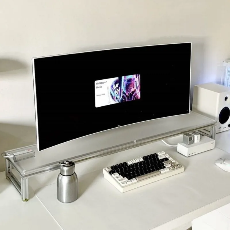 Desk Setup For Laptop And Monitor - حامل شاشة من الألومنيوم من الأكريليك