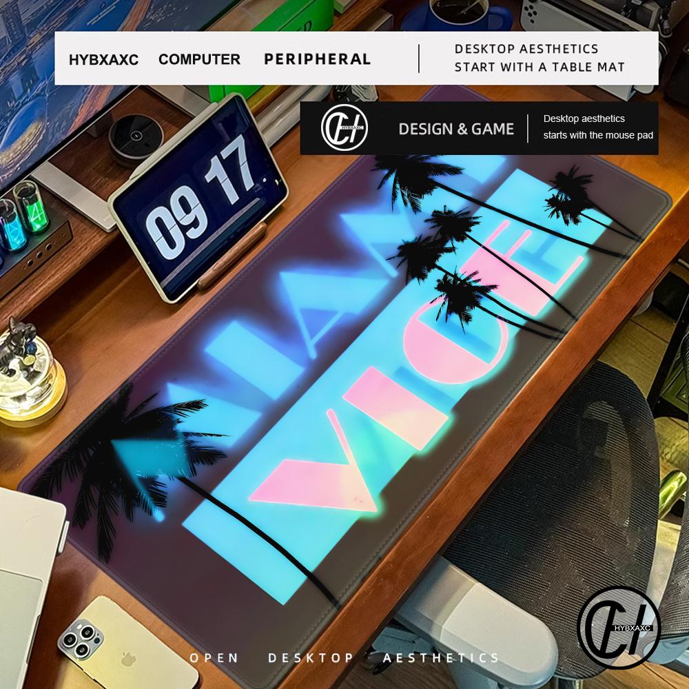 M-Miami V-Vice HYBXAXC سجادة م - مراجعة Desk Setup Anime وسعره