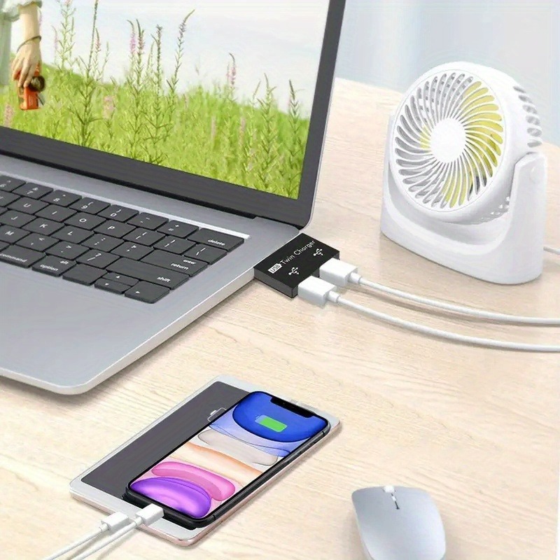USB2.0 الفاصل 1 ذكر إلى 2 مناف - مراجعة Desk Setup Usb Hub وسعره