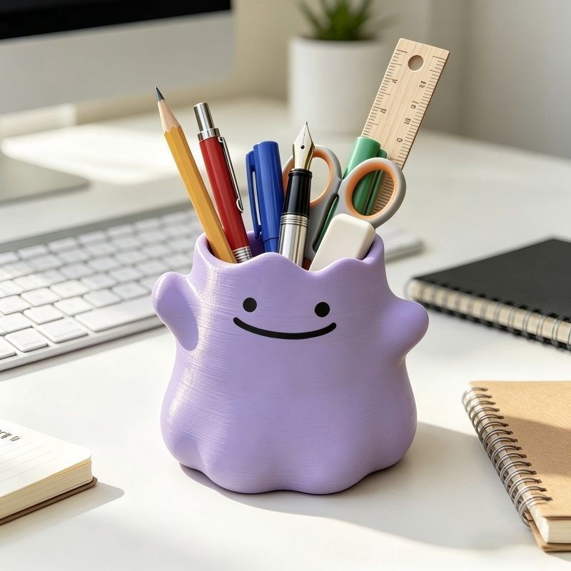 حامل أقلام على شكل شخصية كرتون - مراجعة Desk Setup Organization وسعره
