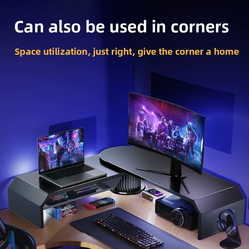حامل شاشة مزدوج للألعاب، رافع  - مراجعة Desk Setup For Laptop And Monitor وسعره