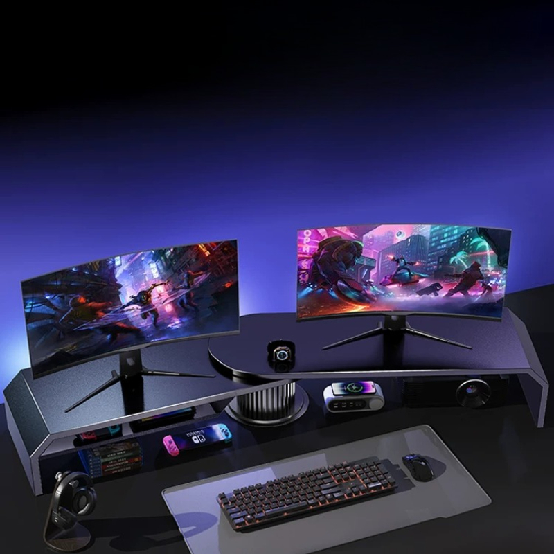 حامل شاشة مزدوج للألعاب، رافع  - مراجعة Desk Setup For Laptop And Monitor وسعره