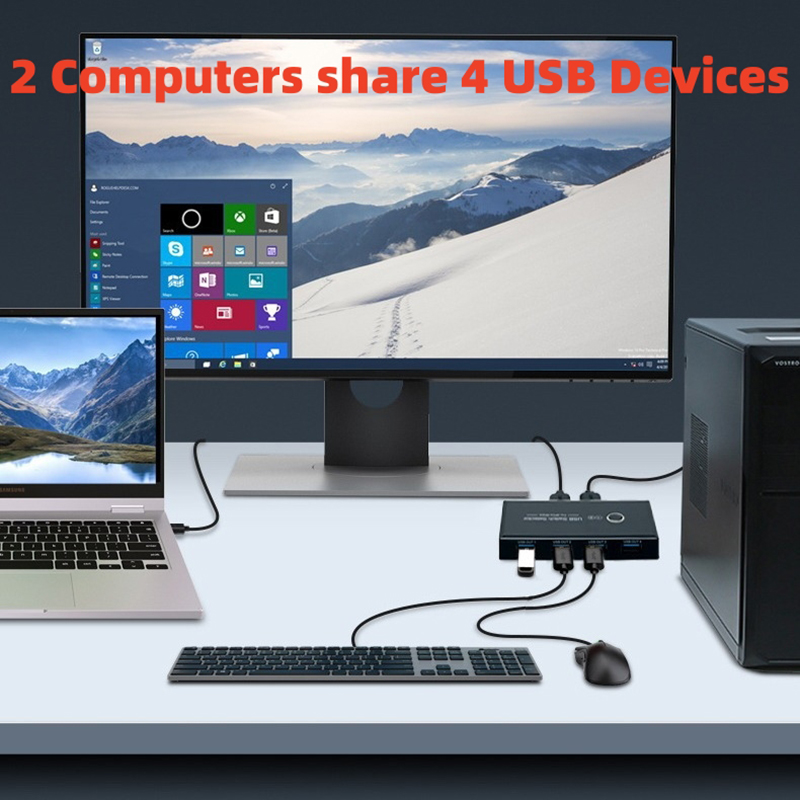 USB 2.0/3.0 KVM محدد التبديل 2 - مراجعة Desk Setup Usb Hub وسعره