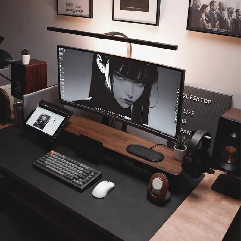 حامل شاشة معياري من خشب الجوز  - مراجعة Desk Setup For Laptop And Monitor وسعره