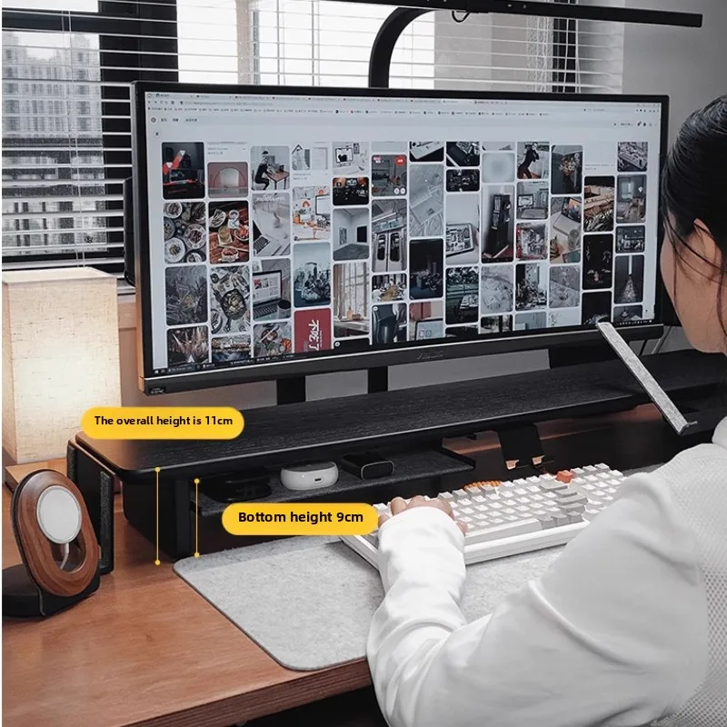 حامل شاشة معياري من خشب الجوز  - مراجعة Desk Setup For Laptop And Monitor وسعره