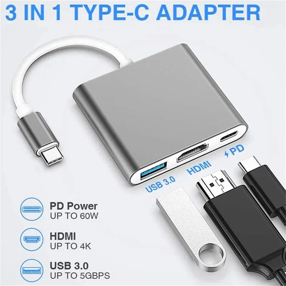 محول USB C متعدد المنافذ 3 في  - مراجعة Desk Setup Usb Hub وسعره
