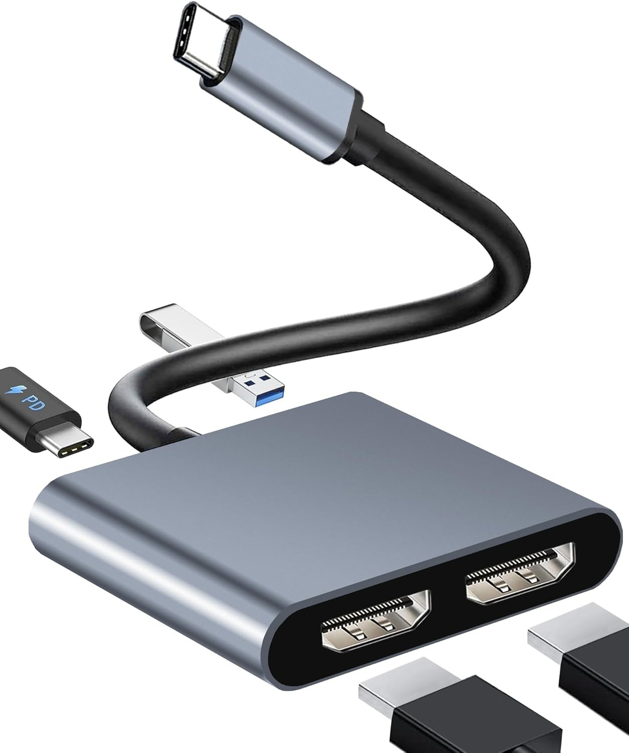 محول عرض USB C إلى Dual 4K HD  - مراجعة Desk Setup Usb Hub وسعره