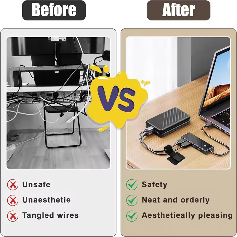 حاملات كابلات لاصقة تحت المكتب - مراجعة Desk Setup Organizer وسعره