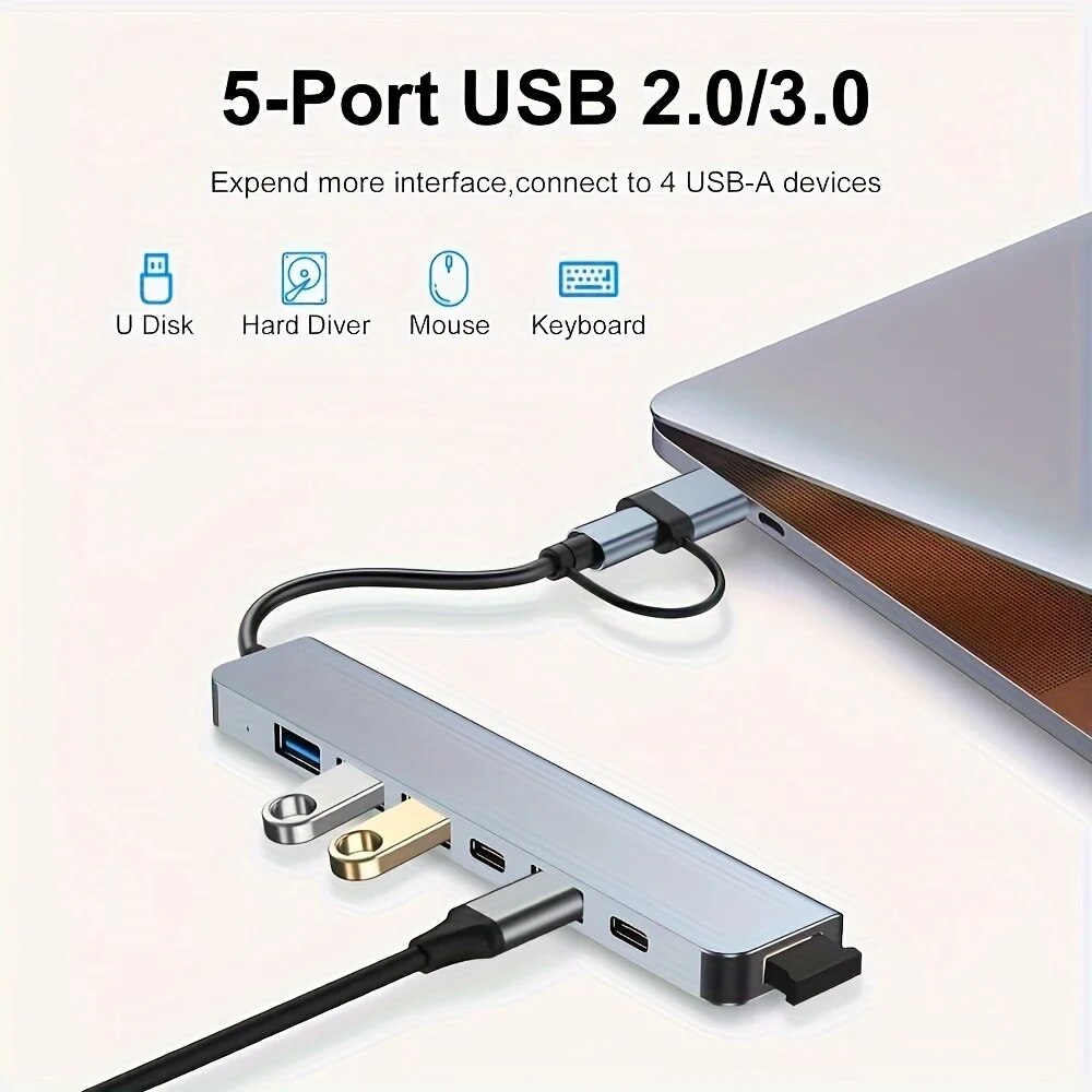 محول USB3.0 ثنائي الوظيفة بـ 7 - مراجعة Desk Setup Usb Hub وسعره