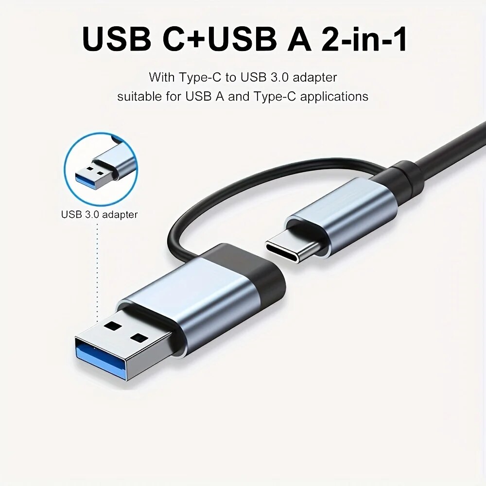 محول USB3.0 ثنائي الوظيفة بـ 7 - مراجعة Desk Setup Usb Hub وسعره