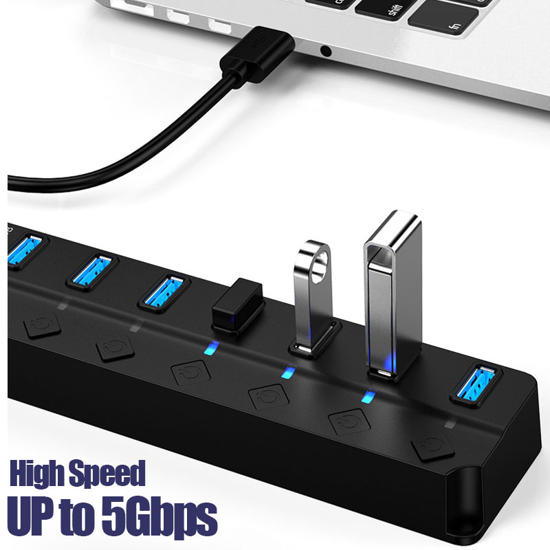 محول طاقة USB 3.0، موزع USB بـ - مراجعة Desk Setup Usb Hub وسعره