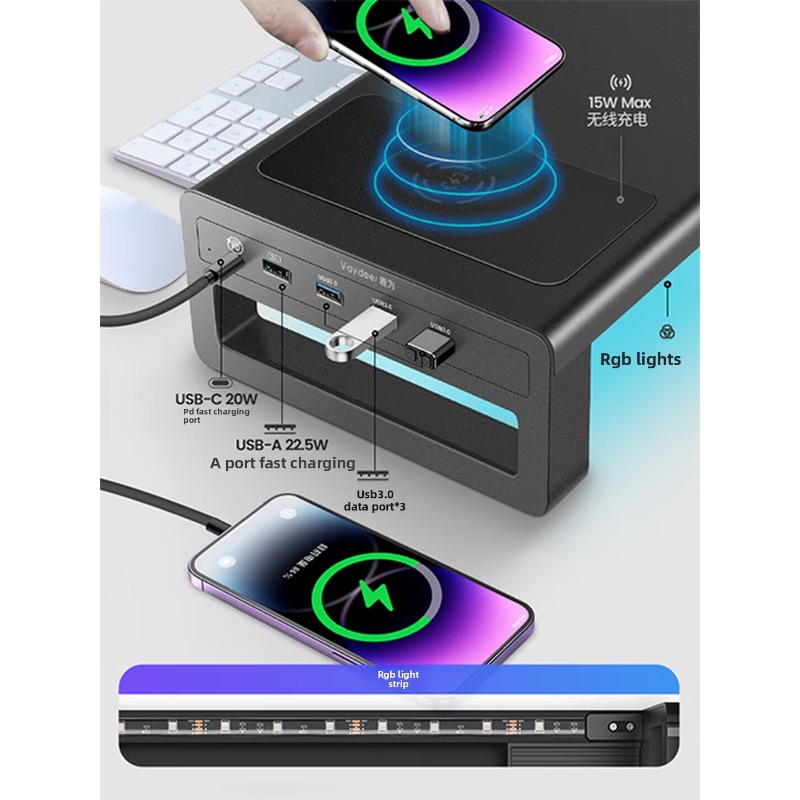 حامل شاشة RGB، رف للكمبيوتر ال - مراجعة Desk Setup For Laptop And Monitor وسعره