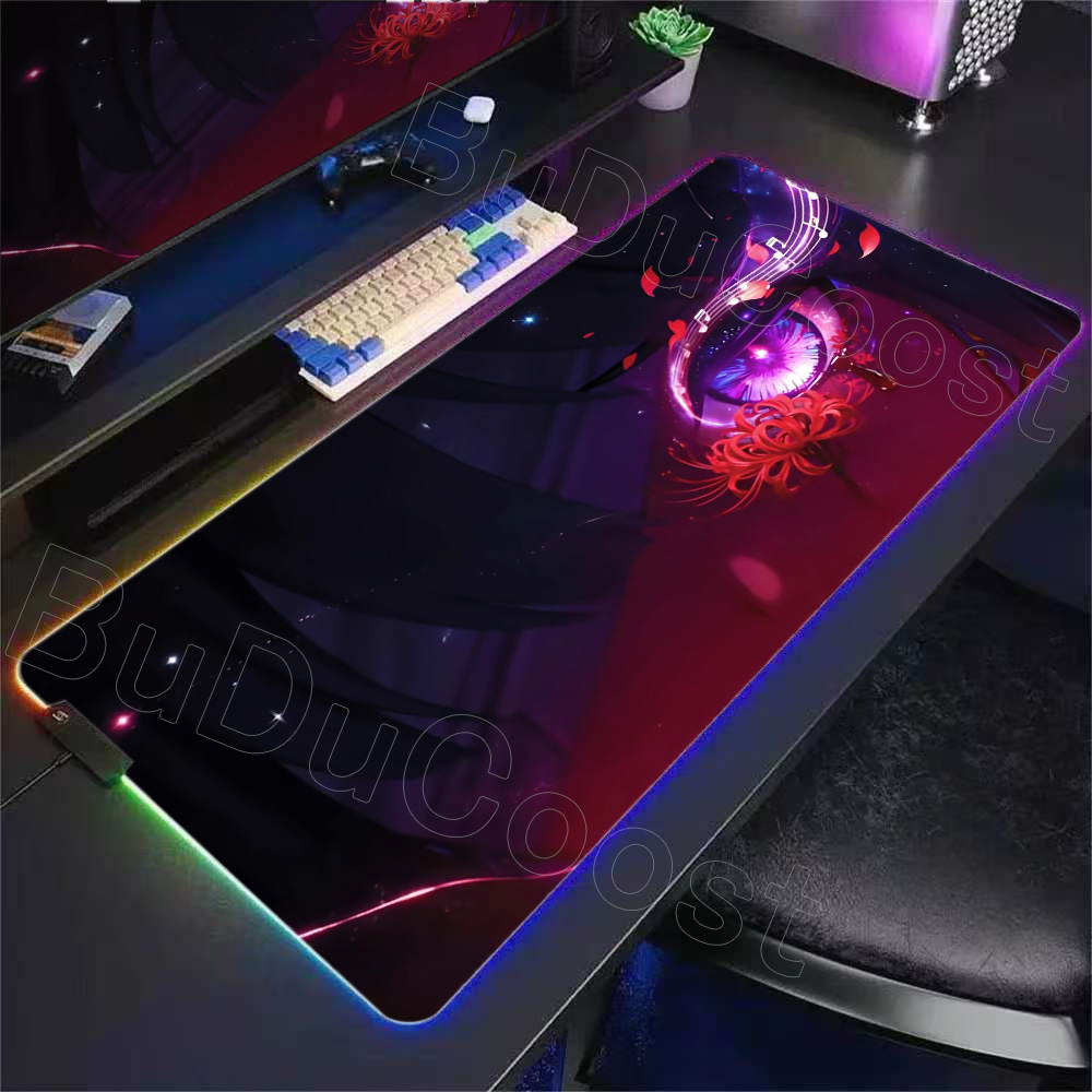 RGB حصيرة مكتبية جميلة Shoreke - مراجعة Desk Setup Anime وسعره