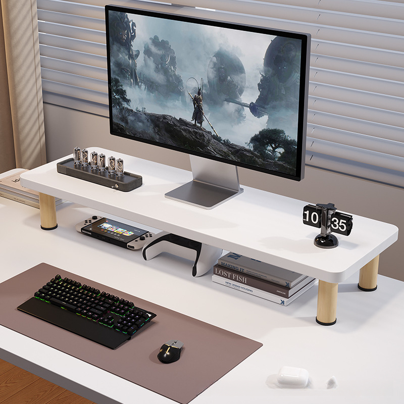 حامل شاشة خشبي لرفع الشاشة على - مراجعة Desk Setup For Laptop And Monitor وسعره