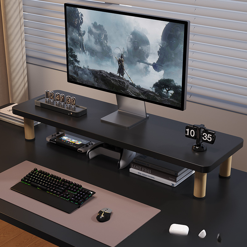 حامل شاشة خشبي لرفع الشاشة على - مراجعة Desk Setup For Laptop And Monitor وسعره