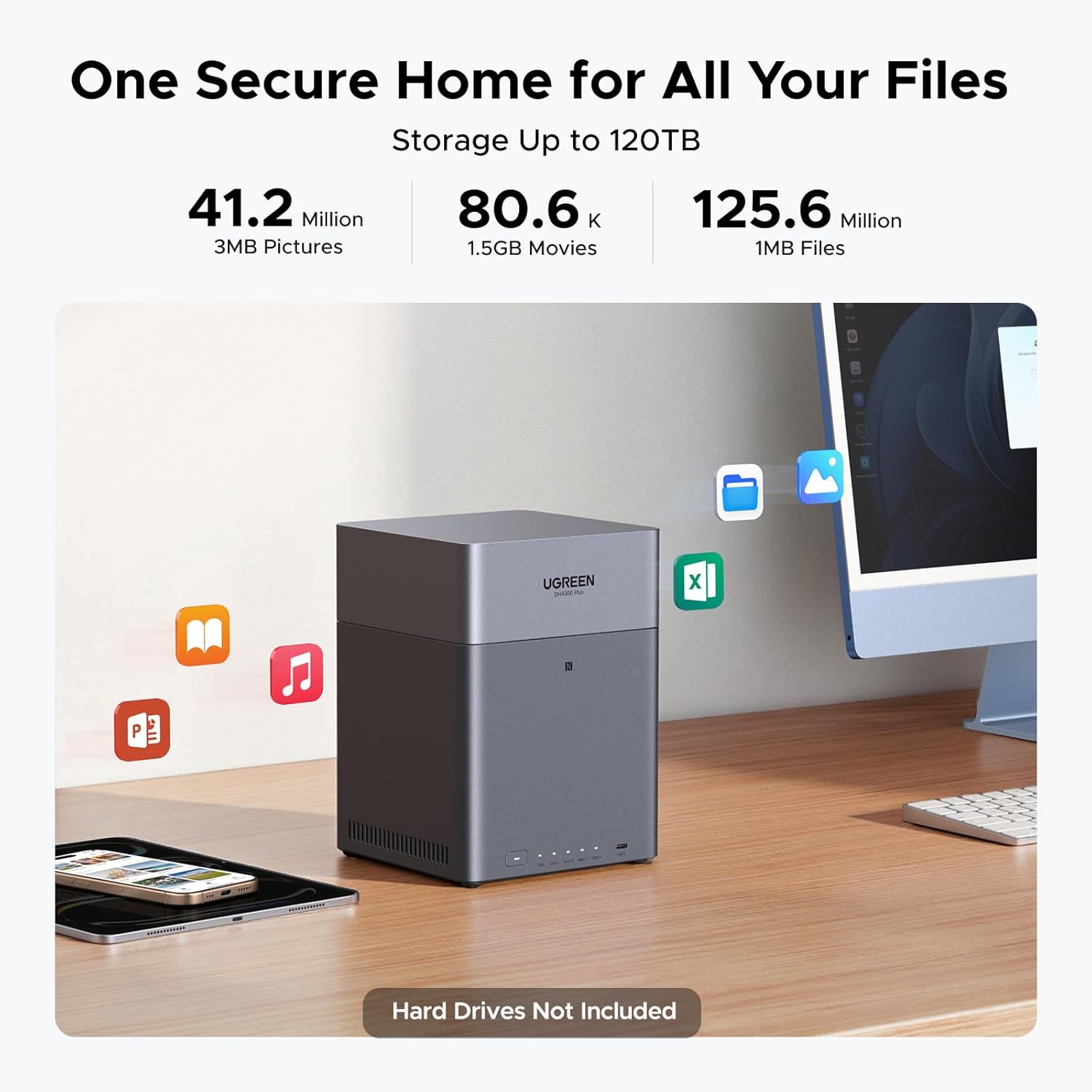 UGREEN NAS DH4300 Plus 4 Bay D - مراجعة Desk Setup Organization وسعره