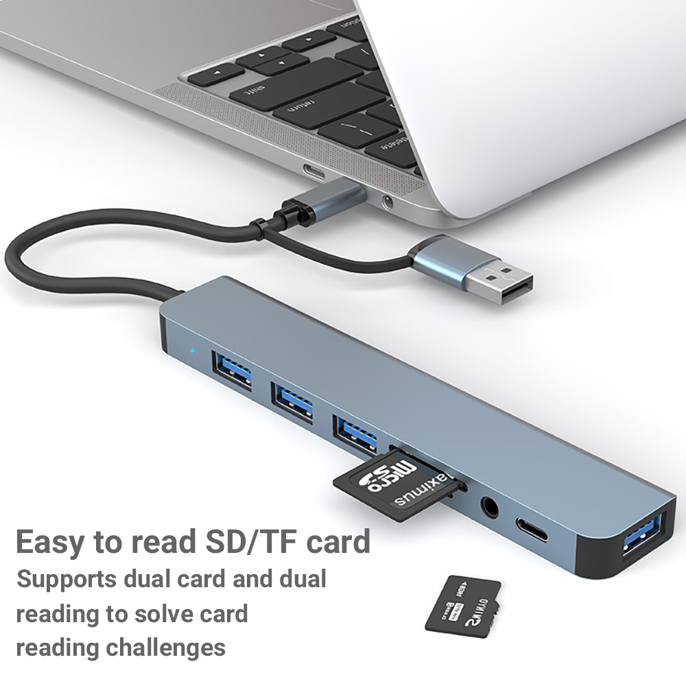 محطة توصيل 8 في 2 مع منافذ USB - مراجعة Desk Setup Usb Hub وسعره