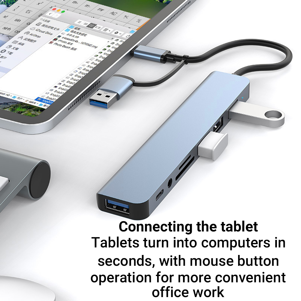 محطة توصيل 8 في 2 مع منافذ USB - مراجعة Desk Setup Usb Hub وسعره
